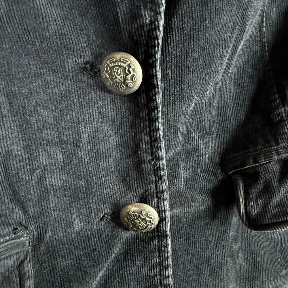 Free People Womens S Byron Corduroy Blazer Black Dark Academia Indie Boho - Picture 9 of 10